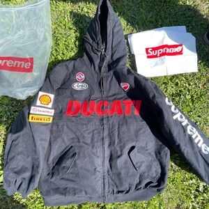 Supreme Black Hoodie with Red Accents